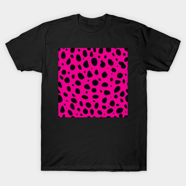 Hot Pink and Black Cheetah Print Animal Print T-Shirt by YourGoods